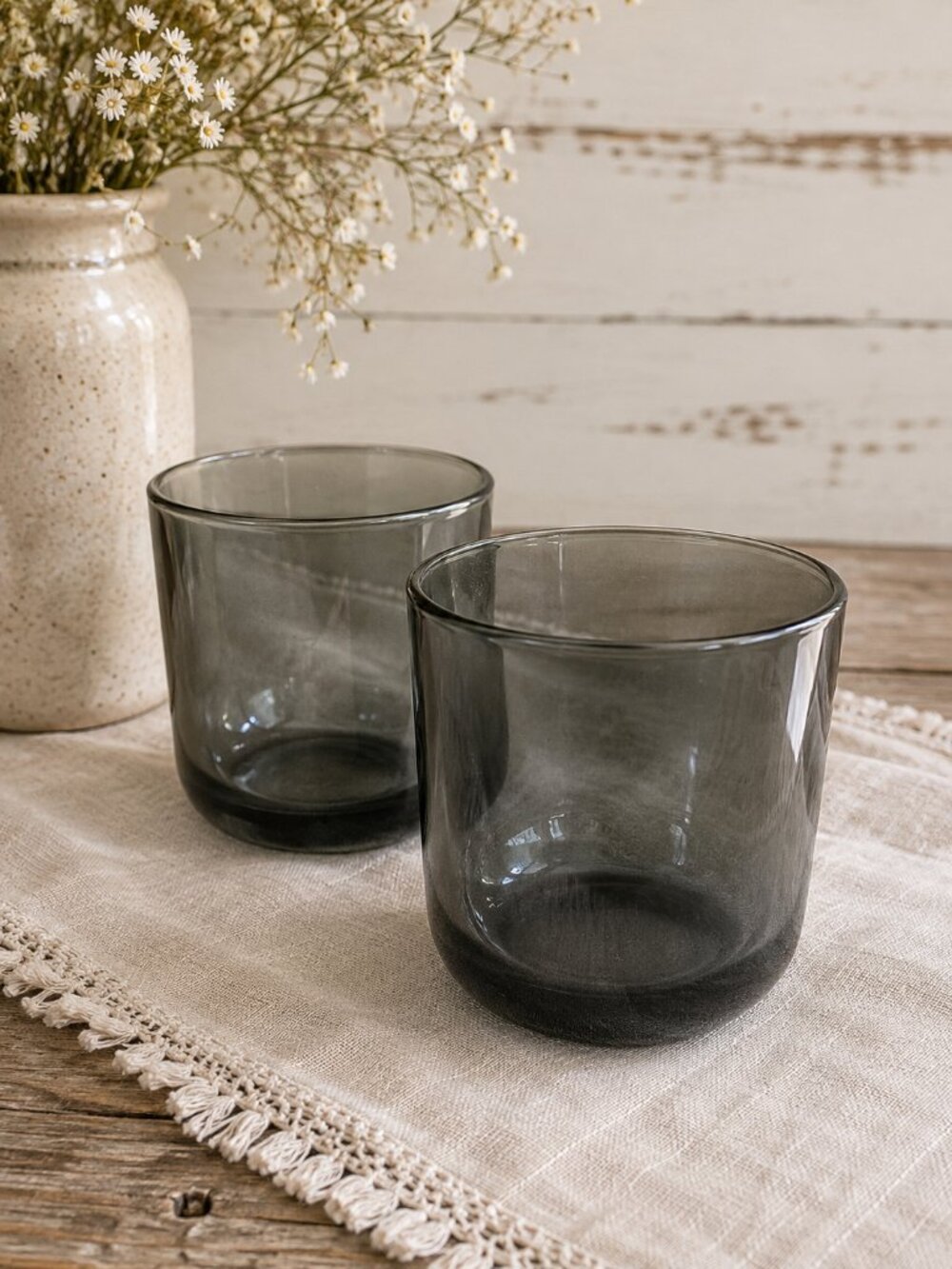 KAJ FRANCK | Vintage Grey Glass Tumblers – Set of 2